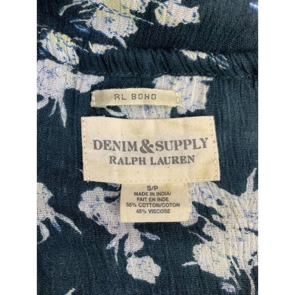 Ralph Lauren Denim & Supply RL Boho Off The Shoulder Tasseled Blouse Size S - Picture 8 of 9